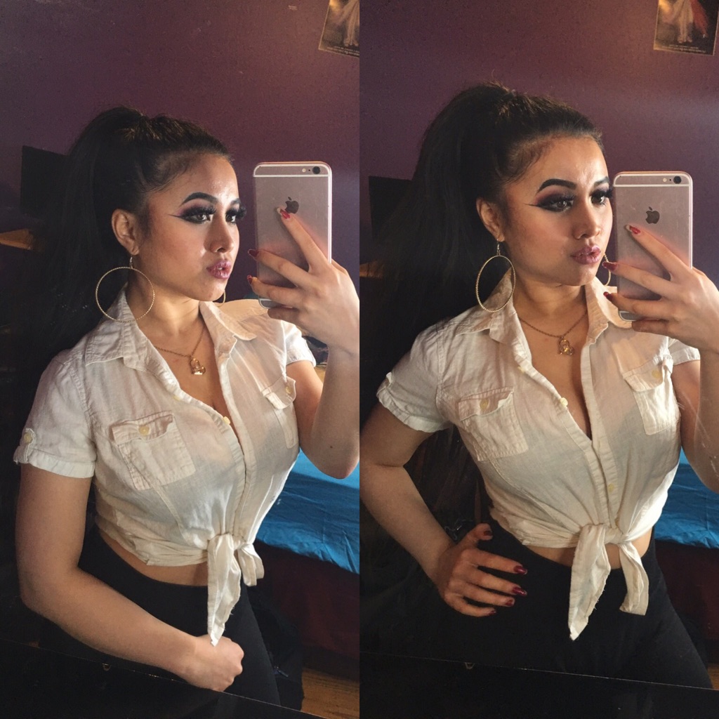 Collared Buttoned Up Tied Front Pocket Shirt